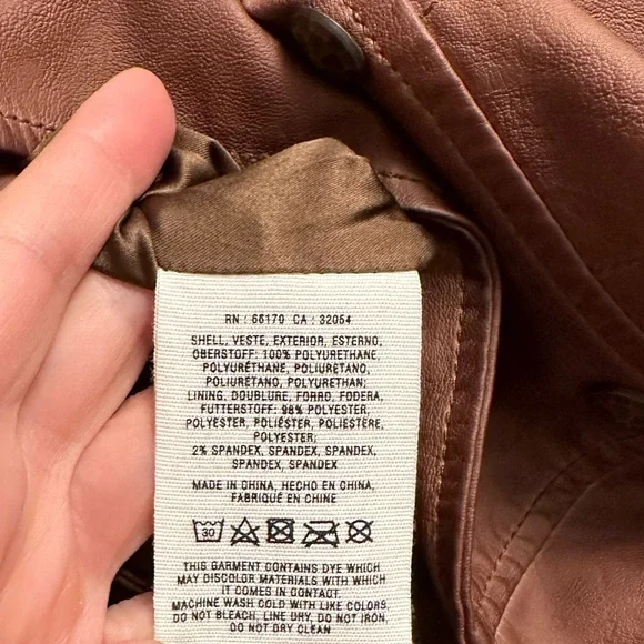 🚺 Anthropologie Hei Hei cognac brown vegan leather jacket - Picture 9 of 15